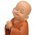 16.5cm Resin Buddhas Statue Monk Sculpture Car Home Garden Decor Ornament Brown