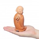 16.5cm Resin Buddhas Statue Monk Sculpture Car Home Garden Decor Ornament Brown