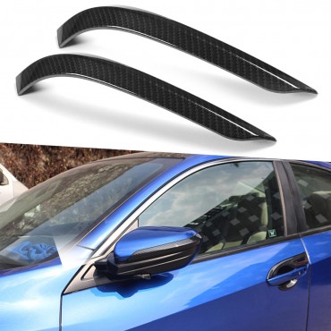 2 X Carbon Fiber Color Door Side Mirror Cover Car Decals Trim For Honda Civic 2016-18