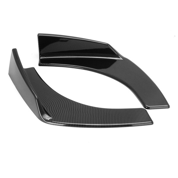 2Pcs Carbon Fiber Look Car Front Deflector Spoiler Wing Splitter Diffuser Bumper Canard Lip