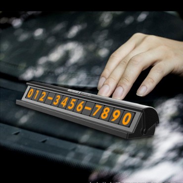 Fluorescent Black Silver Hidden Car Temporary Parking Phone Number Card Plate