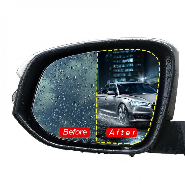 2Pcs Car Rear View Mirror Protective Film Nano Coating Rainproof Anti Fog 175x200mm