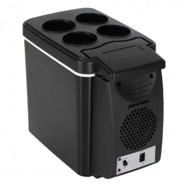 6L 12V 37W Cooling Heat Temperature 5° To 65° Mini Hot And Cold Black Car Refrigerator