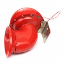 12V Metal Red Electric Bull Horn Super Loud Raging Sound w/ Pull Lever Car Truck