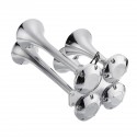 149DB Loud 4 Four Trumpet Train Air Horn Metal Chrome For Car Truck Boat 12V 24V