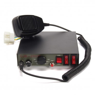 200W 9-Sound Tones Car Truck Warning Alarm Police Siren Horn Speaker MIC System