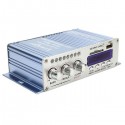 HY502 Blue 12V 40W Hi-Fi LED Car Stereo Amplifier