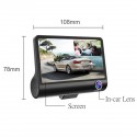 4 Inch FHD 1080P Car DVR Camera 3 Lens Recorder Support Night Vision