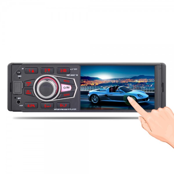 4042 4.1 Inch 1DIN Car MP5 Player Touch Screen Support AM FM Radio RDS bluetooth USB TF Card Remote Control with HD Backup Camera