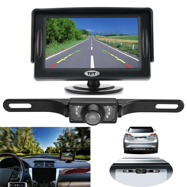 4.3Inch TFT LCD Car Rear View Monitor With Backup Camera Waterproof Night Vision