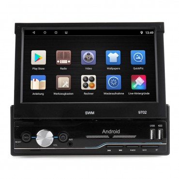 7 Inch 1 Din For Android 8.1 Car Radio Stereo MP5 Player 4 Core 1+16G Retractable Touch Screen WIFI GPS bluetooth FM AUX