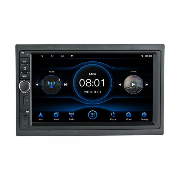 7 Inch for Android 8.1 Car Radio Stereo Quad Core 1+16G GPS Touch Screen HD bluetooth Hands-free OBD2 Support Rear View Camera