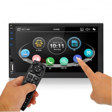 7009 7 Inch Car Stereo MP5 Player FM Radio bluetooth USB SD Card AUX In Capacitive Touch Screen Support DVR Rear Camera