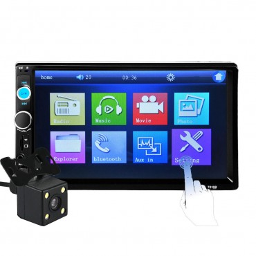 7010B 7 Inch 2Din Car MP5 Player IPS Touch Screen Stereo FM Radio bluetooth with Rear View Camera