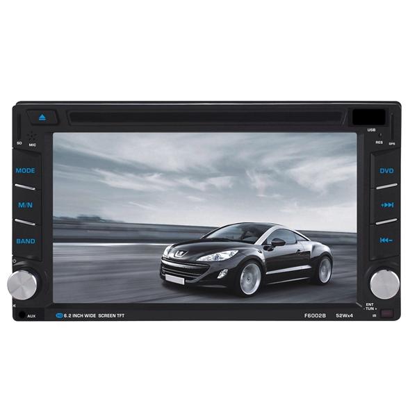 F6002B 6.2 inch 2 DIN Car DVD Stereo MP3 Player bluetooth Touch TFT Screen AUX IN SD MMC Card Reader
