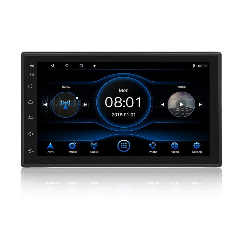 7" Double 2Din Android 8.1 HD Quad Core GPS Navi Car Stereo MP5 Player FM Radio 