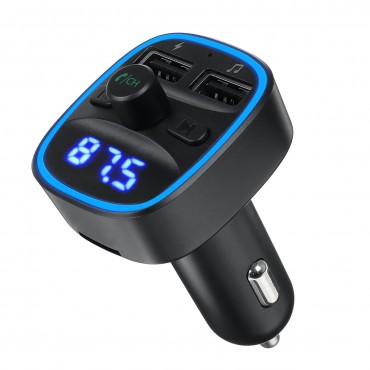 Wireless bluetooth 5.0 FM Transmitter MP3 Radio Adapter Car Fast USB Charger