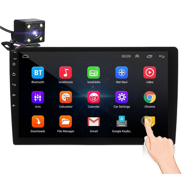 iMars 10.1Inch 2Din for Android 8.1 Car Stereo Radio 1+16G IPS 2.5D Touch Screen MP5 Player GPS WIFI FM with Backup Camera