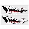 1 Pair 59inch Shark Mouth Tooth Teeth Sticker PVC Exterior Decal For Car Side Door