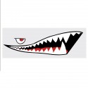 1 Pair 59inch Shark Mouth Tooth Teeth Sticker PVC Exterior Decal For Car Side Door