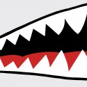 1 Pair 59inch Shark Mouth Tooth Teeth Sticker PVC Exterior Decal For Car Side Door