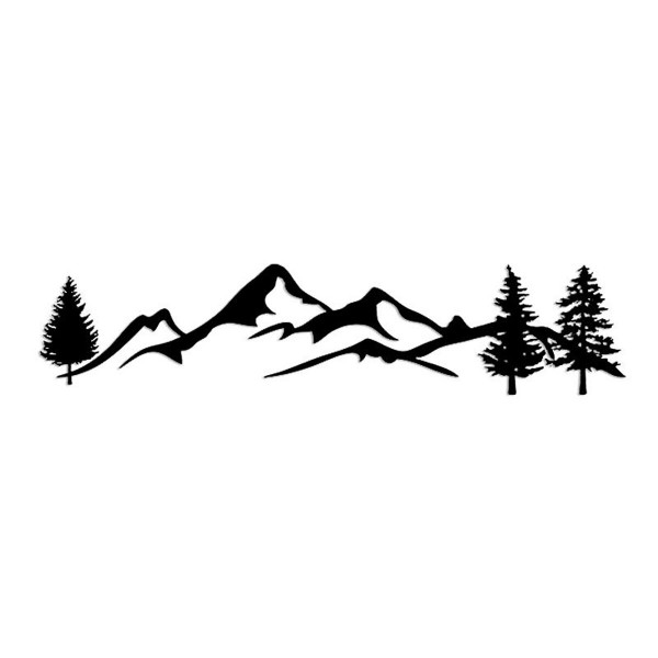 100x20cm Car Sticker Graphics Decal Snowy Mountain Range For Camper Van Motorhome Caravan