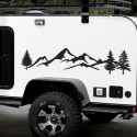 100x20cm Car Sticker Graphics Decal Snowy Mountain Range For Camper Van Motorhome Caravan