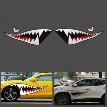 150cmx50cm Shark Month Teeth Vinyl Sticker Car Body Exterior Scratch Cover Decal Waterproof