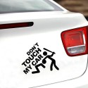 19x22cm Safety Warning Vinyl Car stickers Do Not Touch My Car Auto Motorcycle Decals Decorations
