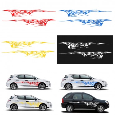 1Pair 102x14Inch Car Stickers Body Graphics Vinyl Decals Blue/Red/Yellow/White