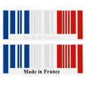 25x9cm PVC Car Made In France Bar Code Stickers Graphic Decal Decoration Universal