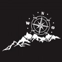 2PCS Car Body Hood Sticker Decal Compass W/ Mountains For Camper Van Motorhome Car