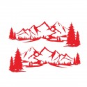 2PCS Decal Stickers Side Body Large Mountains For Camper Motorhome Van Caravan RVS