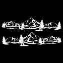 2PCS Side Body Stickers Decal Mountain Forest For Camper Van Motorhome Off Road Car