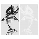 2PCS Skelett Fish Fisch Auto Vinyl Auto Decal Aufkleber Tuning Sticker