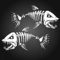 2PCS Skelett Fish Fisch Auto Vinyl Auto Decal Aufkleber Tuning Sticker