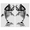 2PCS Skelett Fish Fisch Auto Vinyl Auto Decal Aufkleber Tuning Sticker