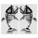 2PCS Skelett Fish Fisch Auto Vinyl Auto Decal Aufkleber Tuning Sticker