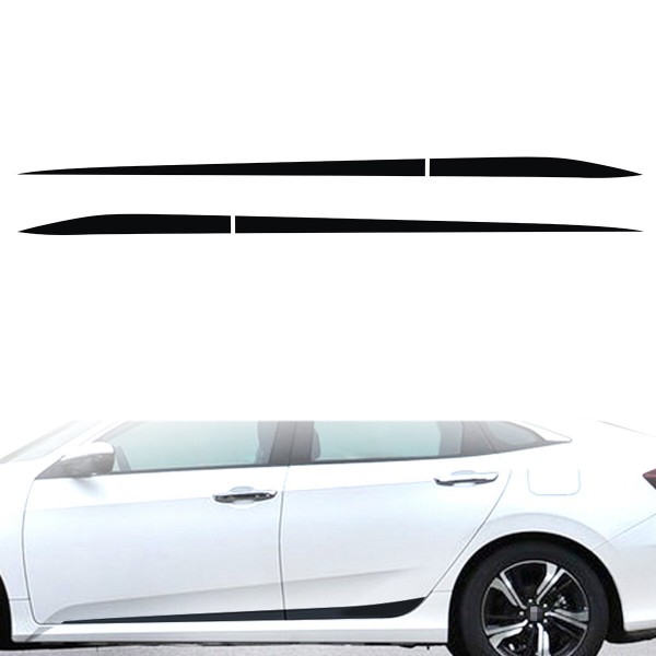 2PCS Stripe Car Side Door Skirt Vinyl Sticker Decal For Honda Civic 10th Gen