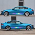 2Pcs Car Side Body Vinyl Decal Stickers Stripe Laser Decals Graphics Universal