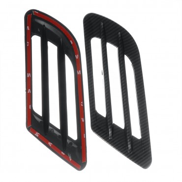 2Pcs Universal Carbon Fiber Car Air Flow Fender Side Air Vent Hole Decor Sticker