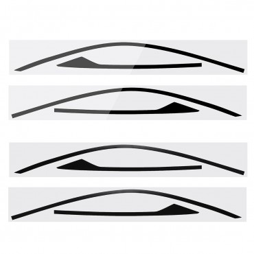 2Pcs Window Frame Sticker Decals Trim For Honda Civic Coupe 2 Door