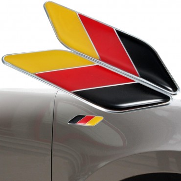 2pcs 3D German Flag Sticker Badge Emblems Decal Decor For Car Truck Bike Laptop