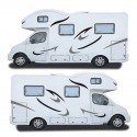 2pcs Stripes Body Stickers Graphics Vinyl DIY For Camping-Car Caravan RV Trailer