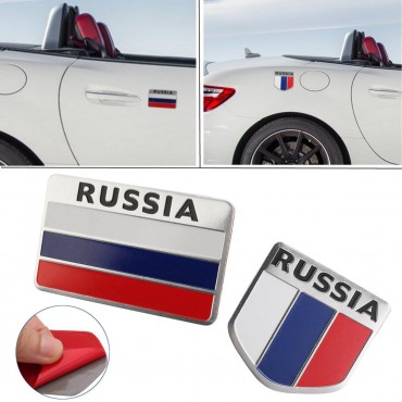 3D Aluminum Alloy Russia Flag Car Auto Stickers Decal Emblem 5 X 5CM