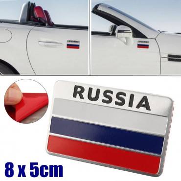 3D Aluminum Alloy Russia Flag Car Auto Stickers Decal Emblem 8 x 5cm