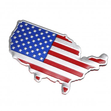 3D Car Auto Stickers Metal USA United States American Map Flag Decal Emblem
