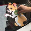 3D Car Stickers Cartoon Kangaroo Moving Tail Rear Window Wiper Reflective Decals