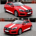 3PCS Side Body Stickers Racing Long Stripes Hood Roof Decals Decor For Car Truck