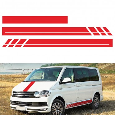 3PCS Side Body Stripes Hood Stickers Decals For VW Transporter T4 T5 T6 Campervan